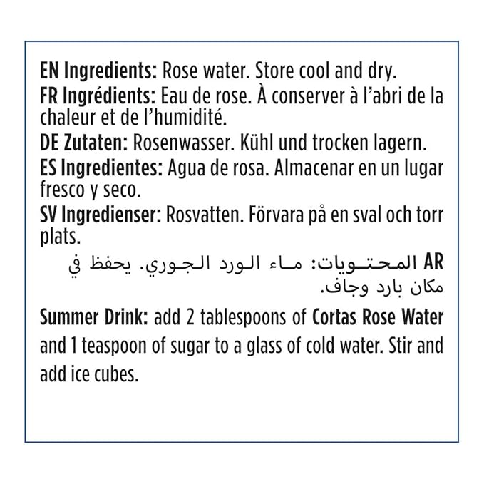 Cortas Premium Rose Water 10 oz - Pack 2