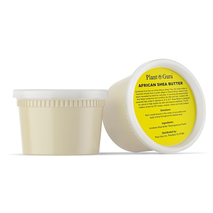 Plant Guru Raw African Shea Butter 16 oz. - 100% Pure Natural Unrefined IVORY - Ideal Moisturizer For Dry Skin, Body, Face And Hair Growth. Great For DIY Soap and Lip balm Making.