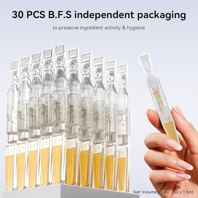 Silk Peptide Intensive Lifting Ampoule, Anti-Aging Hydrating Serum, KOKN™ Complex, Multi Peptide, Collagen, Niacinamide, 4D Hyaluronic Acid Serum for Wrinkles & Fine Lines & Radiance (1.5fl.oz)