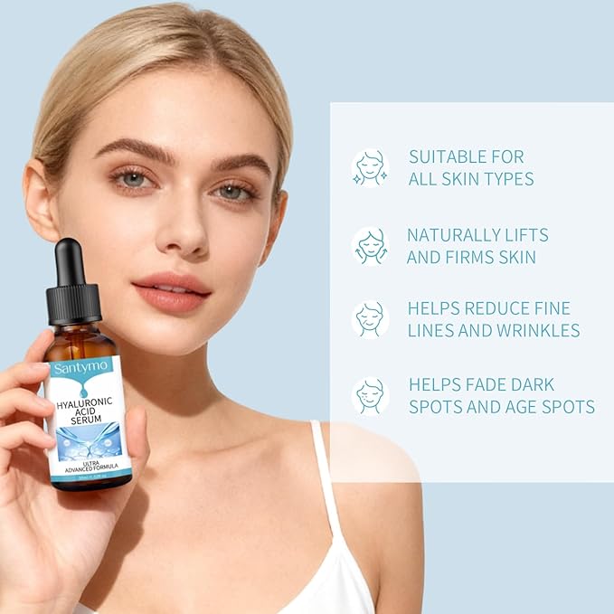 Pure Hyaluronic Acid Serum for Face, + Vitamin C & Betaine, Hydrating Brightening Facial Serum to Reduce Fine Lines, Anti-aging Treatment for Dry Skin & Wrinkles