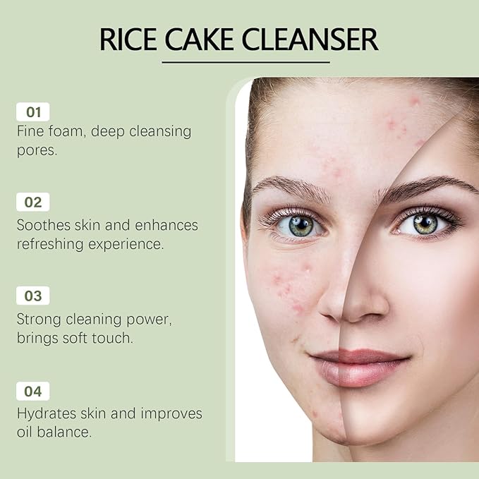 Mung Bean Foam Cleanser, pH-Balanced Purifying Face Wash, Gently Cleanses Excess Oil & Dirt for Smooth, Refreshed Skin, Daily Facial Cleanser for Oily & Combination Skin