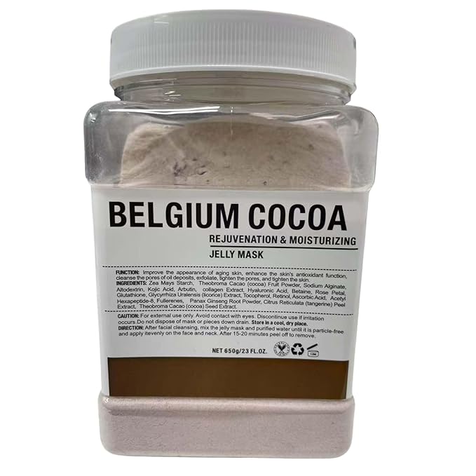 Vajacial Hydro Jelly Mask Powder for Face, Jelly Mask for Facials Professional, Jelly Facial Mask for Teens and Women. Jelly face mask. (Cocoa)