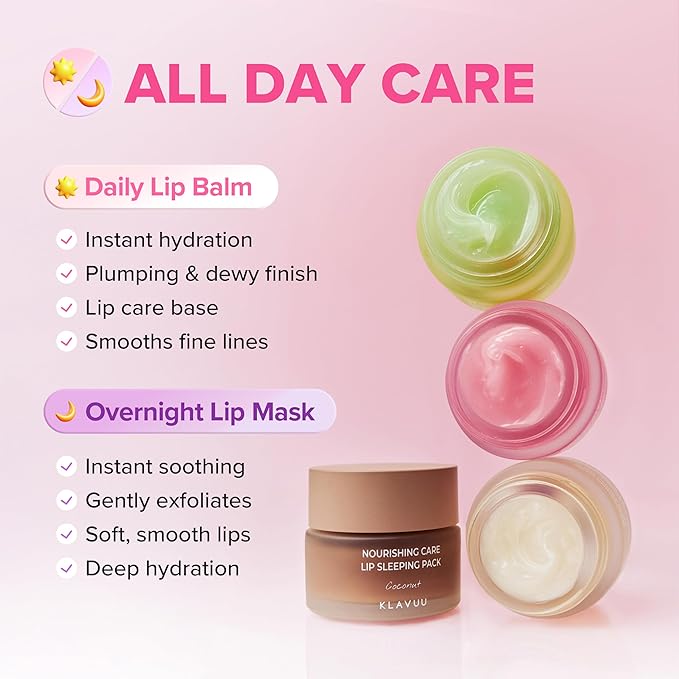 Klavuu Lip Mask Sleeping Pack (0.7oz) – Overnight Deep Hydrating Korean Lip Balm Treatment for Very Dry, Chapped Lips | Lip Lightening & Plumping with Instant Hydration | Gentle Exfoliating (Melon)