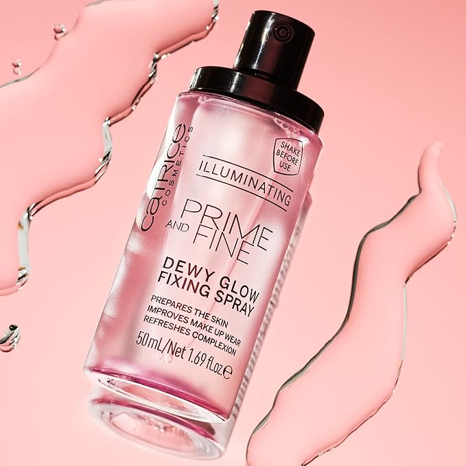 Catrice | Prime & Fine Illuminating Dewy Glow Spray | Transparent and Fast Drying Fixing Spray| Paraben Free & Vegan | Cruelty Free (Pack of 3)