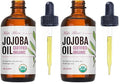 Kate Blanc Cosmetics Jojoba Oil Organic for Hair, Skin & Face (4oz, 100% Pure, Cold Pressed, Natural, Hexane Free, Glass Bottle) (Pack of 2)
