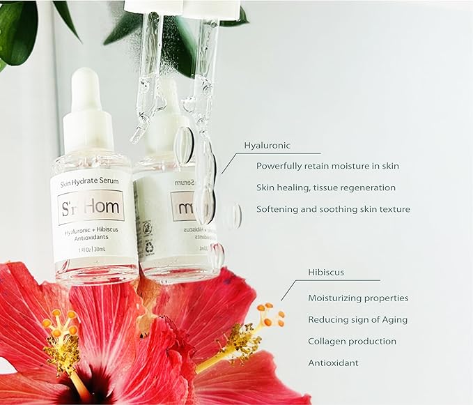 Skin Hydrate Serum, Hyaluronic and Hibiscus + Antioxidants