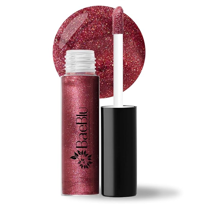BaeBlu Organic Vegan Lip Gloss, 100% Natural Non-Toxic Moisturizing Ingredients, Hibiscus