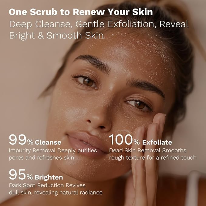 APoEM Purify Tea Tree Face Scrub 2-Pack (2×150ml) – Gentle Exfoliating Facial Scrub for Blackhead Removal, Dark Spot Reduction & Pore Cleansing | Brightening, Oil Control | Natural Botanical Skincare