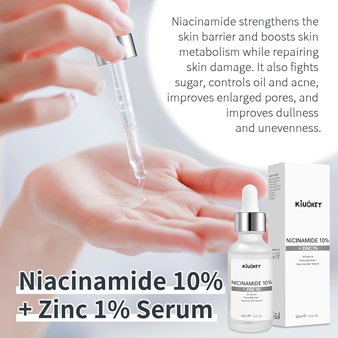 Hyaluronic Acid Serum & Niacinamide Serum Set 2PCS - Reduces Wrinkles, Smooths Fine Lines, Improves Skin Texture - Facial Serums Moisturizing, Oil-Regulating, Pore-Minimizing for All Skin Types