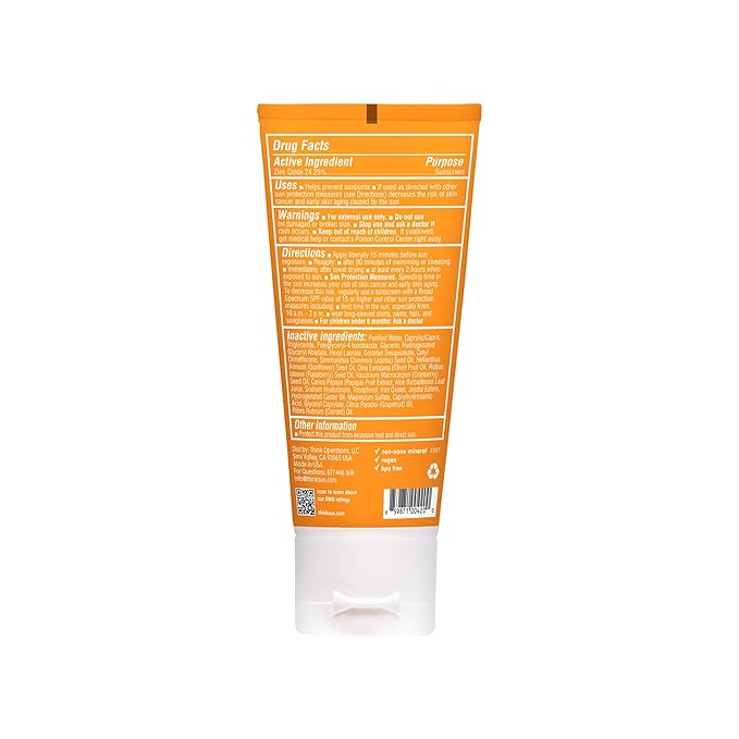 Thinkdaily SPF 30 Tinted Sunscreen for Face with Zinc Oxide, 2 Oz – Safe, Natural, Water Resistant Reef Safe Sunscreen, All Skin Tones, Broad Spectrum UVA/UVB Sun Screen for Sun Protection