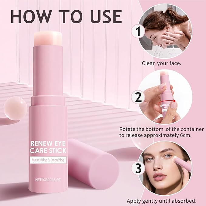 Caffeine Eye Balm Stick, Moisturized Anti-Aging Gentle Eye Balm with Retinol, Wrinkles, Dark Circles & Puffiness, Hydrating Firming Treatment for Under Eye Bags, 0.35oz/10g