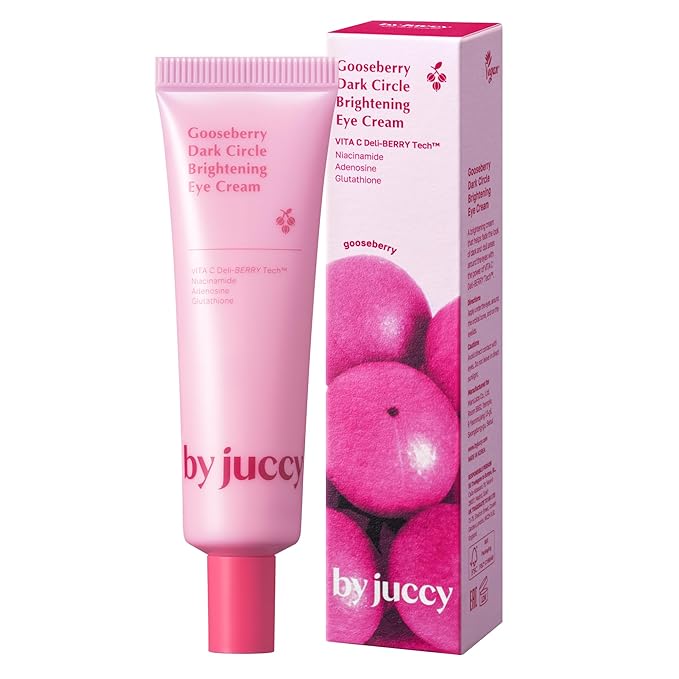Gooseberry Dark Circle Brightening Eye CreamㅣFor Puffy Eye Bags, Wrinkles, Fine Lines | Vitamin C, Glutathione, PeptidesㅣAnti-aging Korean Skin Care | Korean Eye Cream | By Juicy | 1.01 Fl.oz