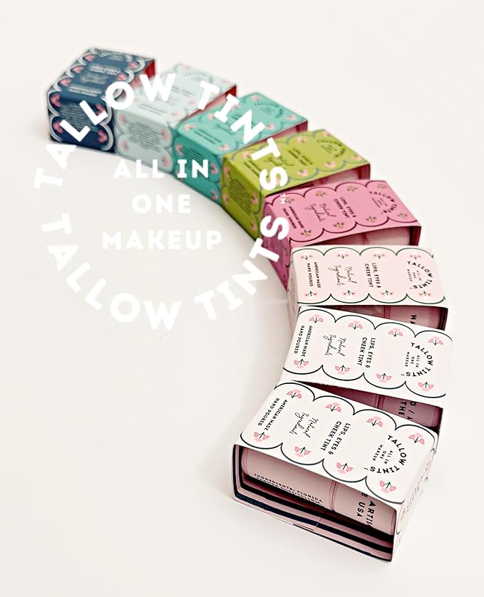 / Natural Tallow Lip Tint - Buildable Natural Color/Blush, Lip and Eye 3 in 1 Makeup (Peony Orchard)