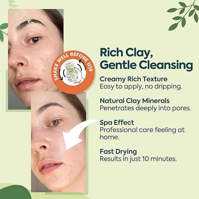 Clay Mask for Face – Pore Firming & Deep Cleansing Face Mask | Anti-Blackhead | Oil Balancing | Moisturising & Natural Ingredients, 100 ml
