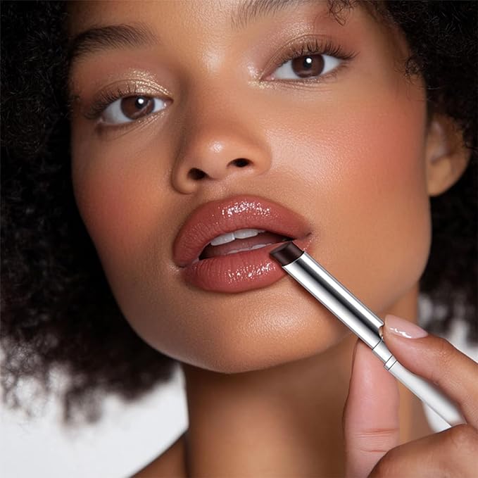 BAISEN DIARY 2PCS Honey Lipstick Tinted Lip Balm - Sheer Hydrating Lipstick for All Skin Tones - Moisturizing Lip Color, Nourishing Lip Balm with a Hint of Natural Black Cherry Tint (Black & Nude)
