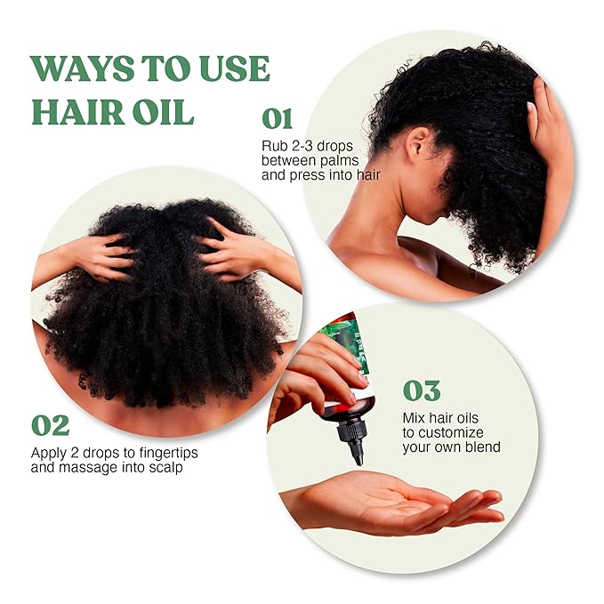 Red by Kiss Professional 99.9% Natural Hair Oil, Organic Vegan Oil Blend for Dry & Flaky Scalp Relief, Hydrating Biotin Infused, Nourish Add Shine & Smooth Hair (Peppermint, 7.78 Fl Oz)