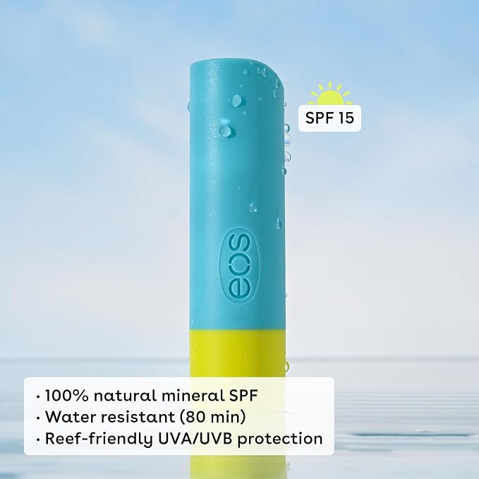 eos Natural SPF 15 Lip Balm- Pineapple Coconut, Daily Protection, Water Resistant, SPF Lip Balm, Sun Care, Sunblock for Lips, 0.14 oz