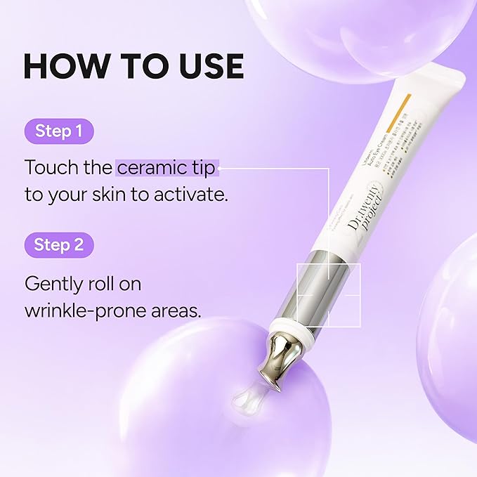 Lifderm Eye Cream with Collagen & Vibrating Device for Wrinkles, Anti-Aging, Dark Circles – Lifting, Firming, Tightening, Depuffing, Nourishing Korean Skincare (20ml 0.6 fl oz)
