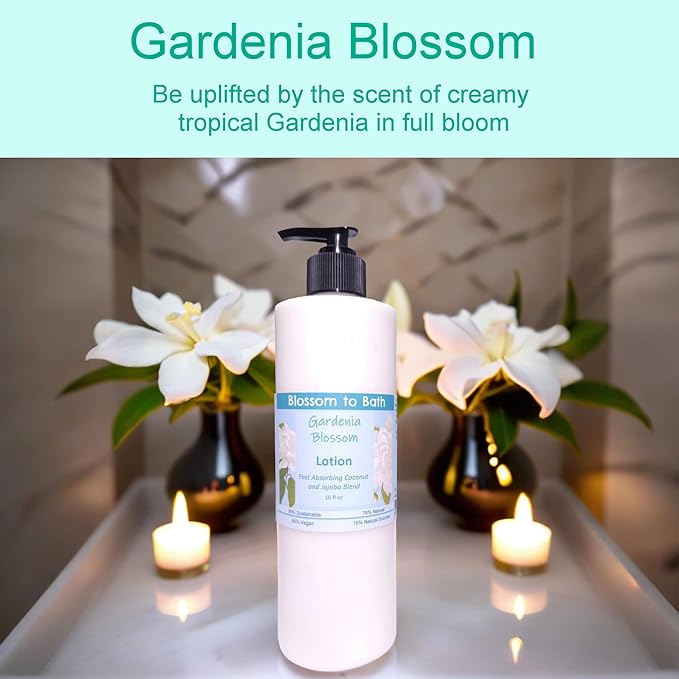 Gardenia Blossom Lotion (16 ounce) - Phthalate Free Fragrance - Absorbs Quickly with a Rousing Floral Scent