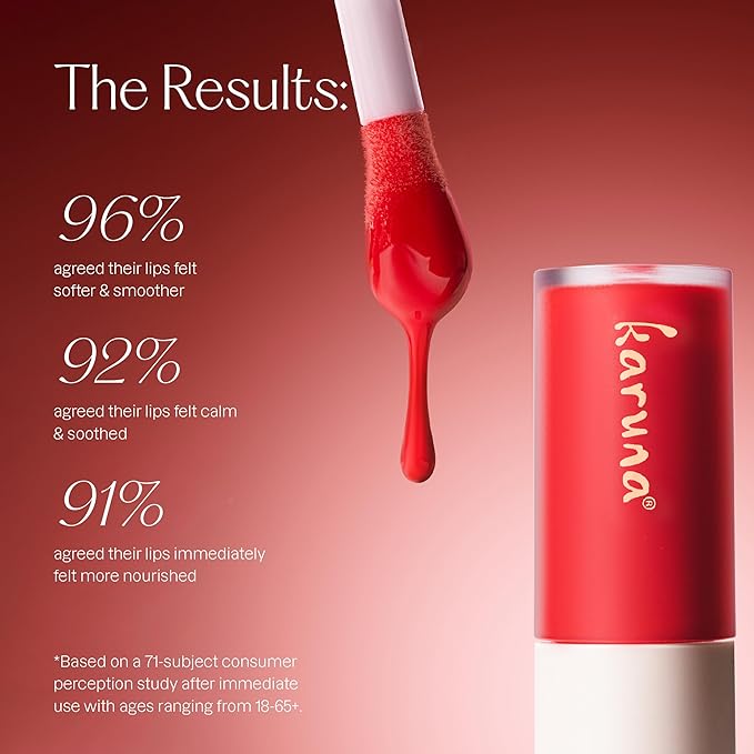 Karuna Skin - Tinted Lip Oil, Soothing & Moisturizing Lip Products with Peptides, Antioxidants, Hydrating Flattering Vegan Lip Tint (Embrace)