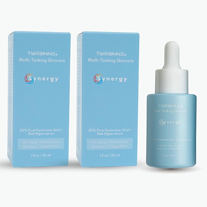 20% Pure Hyaluronic Acid + Red Algae Serum – Anti-Aging, Hydrating, Collagen Boost – Retinol, Vitamin C, CoQ10, Tea Tree Oil – Brightening, UV Protection – For All Skin Types (2 Count)