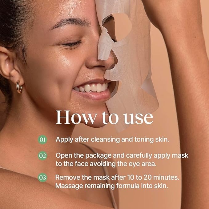 Tea Tree Relief Cotton Mask, Soothing & Hydrating, Vegan, Korean Skin Care Face Mask 23g*5sheets (Rose of Jericho)