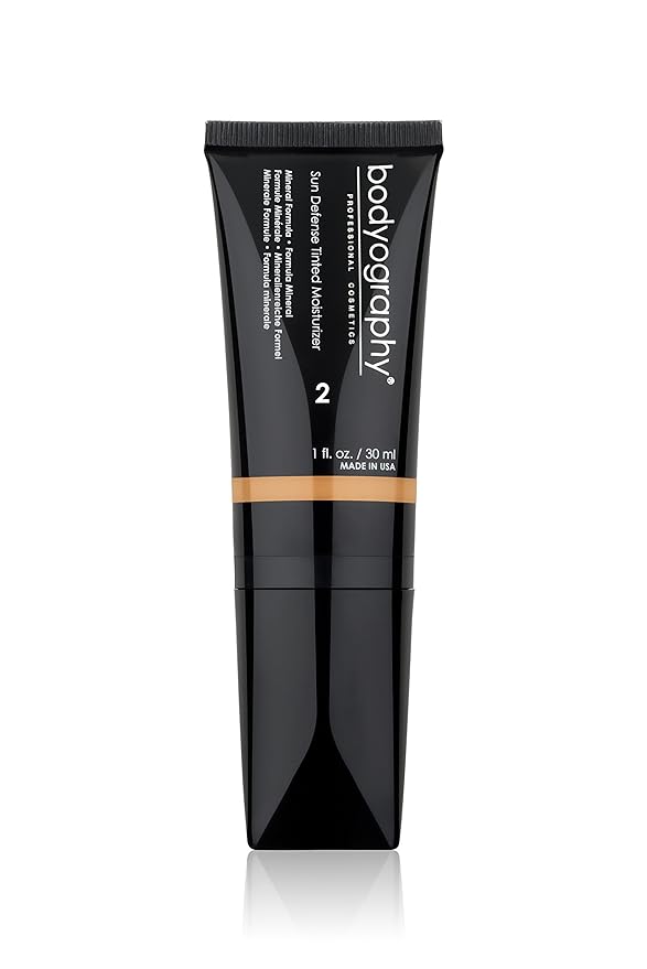 Bodyography Sun Defense Tinted Moisturizer, 1.5 oz | Lightweight SPF Tint with Hyaluronic Acid & Mineral Pigments | Hydrating, Vegan Sheer Coverage for All Skin Types, Medium