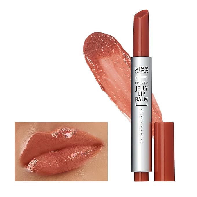 KISS NEW YORK Frozen Jelly Lip Balm Pen, High Shine Lip Gloss for Sheer Tint, Hydrating Melting Lipstick With Hyaluronic Acid, Cooling Effect With Menthol, Non-Sticky & Long Lasting (Shimmer Nude)