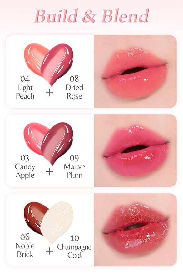 self beauty Veganize Collagen Lip Glass Balm - Hydrating Lip w/Hyaluronic Acid - Vegan Korean Lip Balm Moisturizing Lip Care – Lip Gloss Repair for Dry Cracked Lips 0.06 oz (#6 Noble Brick)