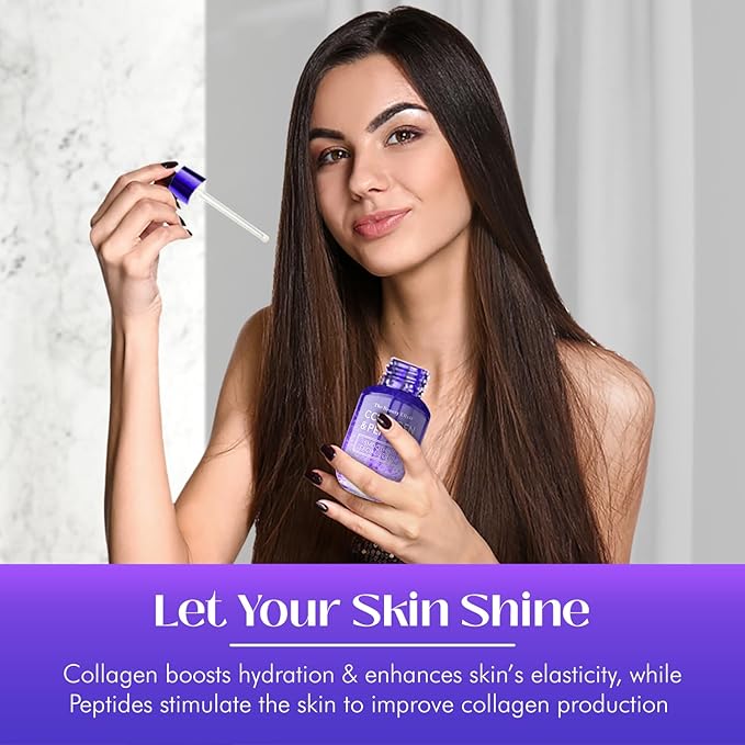 The Beauty Elixir Collagen & Peptides Serum For Face - Dermatologist Tested, Anti-Aging, Hydrating & Repairing Treatment for Fine Lines & Wrinkles - Clean Beauty, Cruelty-Free Korean Skincare - 1.69oz