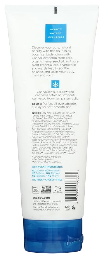 Andalou Naturals CannaCell Body Lotion, Harmony, 8 Ounce