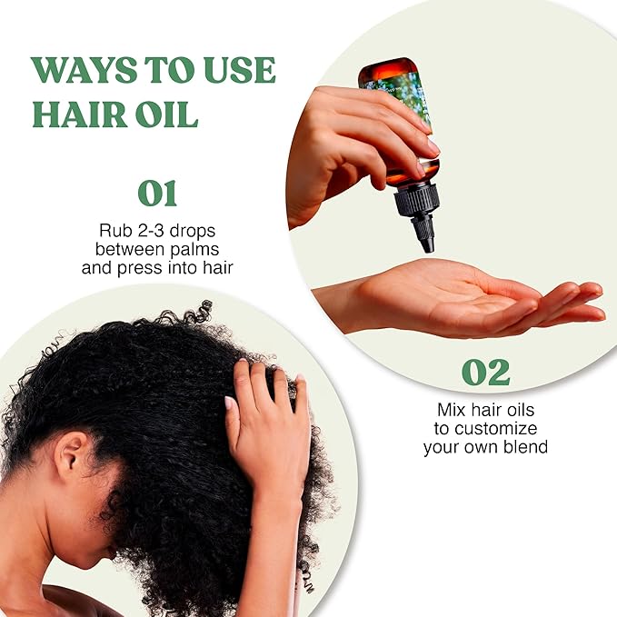 Red by Kiss Professional 99.9% Natural Hair Oil, Organic Vegan Oil Blend for Hair Growth & Nourish, Biotin Infused, Moisturize & Add Shine & Smooth (Rosemary, 2.5 Fl Oz)