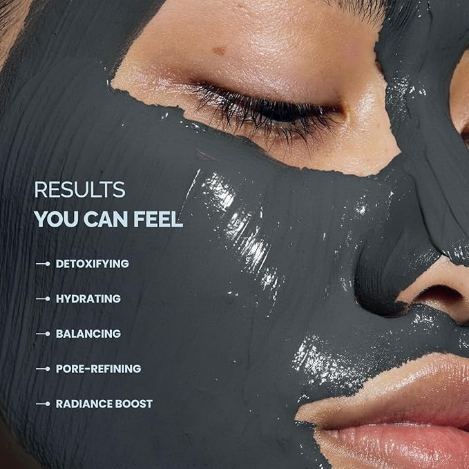PLANTIFIQUE Korean Volcanic & Dead Sea Mud Mask - Face Mask with Charcoal, Hyaluronic Acid, Jojoba Oil & Shea Butter – Purifies, Refines Pores, Hydrates & Calms, 110g / 3.88 oz