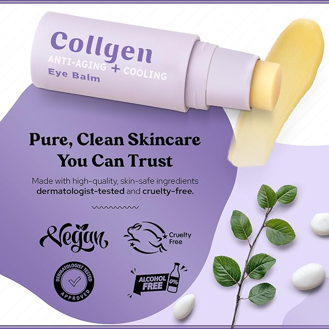Bella Bliss Collagen Eye Balm Stick for Dark Circles, Puffiness & Wrinkles – Cooling Under Eye Cream with Collagen, Anti-Aging & Hydrating Formula – Made in Korea - 0.35 oz / 10 g - Pack of 2