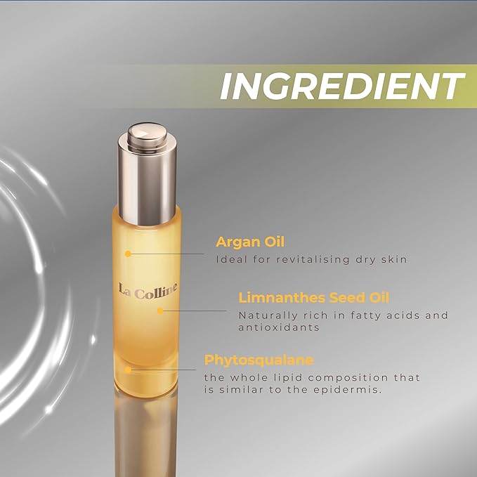 La Colline NativAge L’Huile Facial Oil - Squalane & Argan Oil for Gua Sha, Dermaplaning, and Hydration, Swiss-Made for All Skin Types, Non-Comedogenic