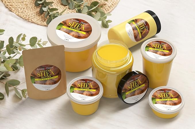 Raw African Shea Butter 12 oz Yellow/Gold Grade A 100% Pure Natural Unrefined Fresh Moisturizing, Ideal for Dry and Cracked Skin. It can be used in the Body, Hair and Face.