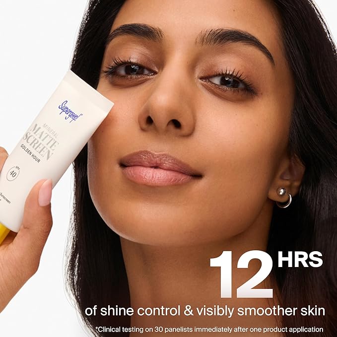 Supergoop! Mineral Mattescreen (SPF 40) - 45 mL - Mineral, Oil-Free Broad Spectrum Sunscreen - Smooths Skin’s Appearance, Minimizes Pores & Controls Shine - Water & Sweat Resistant