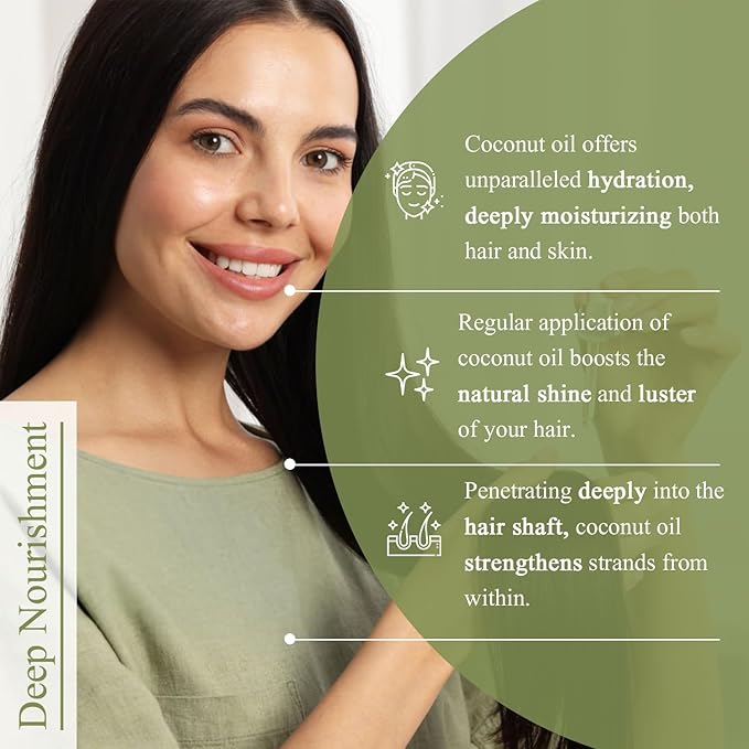 SANOOR Coconut Oil for Hair & Skin | Cold-Pressed from Sri Lankan Coconuts | Deep Hair Conditioning, Skin Hydration | 100% Pure Natural, Vegan | Tropical Scent | 60ml