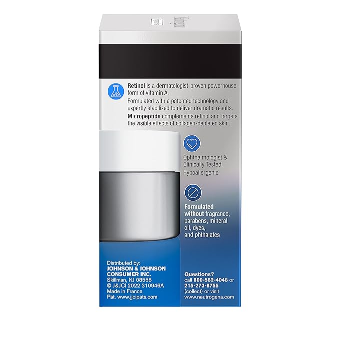 Neutrogena Rapid Wrinkle Repair Retinol Pro+ Anti-Wrinkle Eye Cream,Targeted Eye Cream for Wrinkles & Dark Circles,Formulated without Fragrance,Dyes,Phthalates,and Parabens,0.5 oz,(Pack of 2)