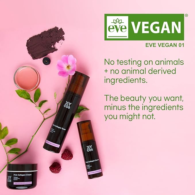 PINK COLLAGEN SERUM (1.7oz) |100% vegan, EVE Vegan Certified, Cruelty free, Clean beauty| Paraben Free,Wrinkle care light serum nourishes and renew skin