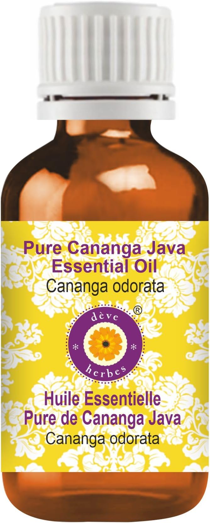 Deve Herbes Pure Cananga Java Essential Oil (Cananga odorata) Steam Distilled 5ml (0.16 oz)