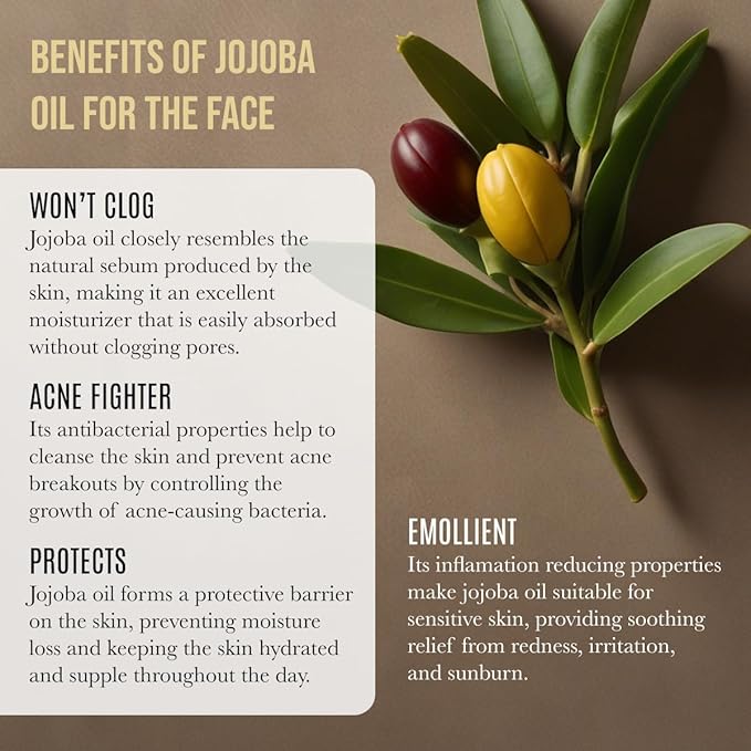 ORGANIC JOJOBA OIL - Cold Pressed, Unrefined in 4 oz Dark Glass Bottle with Dropper | An essential daily or night time moisturizer for face, skin, nails, lips, beard & hair
