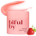 Korean Mini Lip Balm Hydrating Glow Lip Mask (Berry) 10g, 12hrs Long-lasting Overnight Moisture Butter for Women