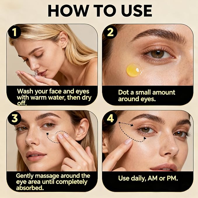 Retinol Under Eye Cream,Vitamin E & Niacinamide – Reduces Appearance of Wrinkles & Dark Circles&Puffiness, Anti-Aging Eye Cream for Fine Lines,Daily & Night Use,Men & Women (1 fl.oz)