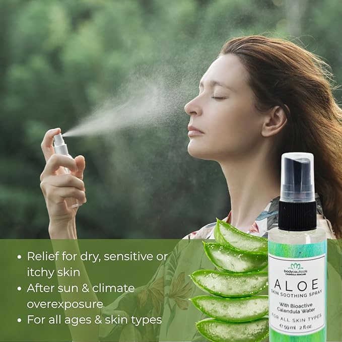 Calendula and Aloe Hydrating Facial Mist with Organic Aloe Vera and Calendula – Vegan, Non-GMO – 2 oz Spray Bottle