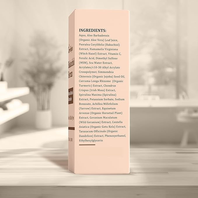 Bakuchiol Serum for Face - Retinol Alternative for Sensitive Skin - Contains Aloe, Centella, Spirulina - Bakuchiol Serum - Plumping, Anti Aging - Pore Minimizer - 1 Fl Oz - 2 Pack