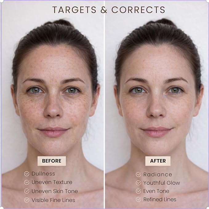 Radiance Brightening Firming Serum with 12% Vitamin C, RadianSkin, Niacinamide, Retinol,Hyaluronic Acid, Kojic Acid,Peptides, Reduce Dark Spots, Uneven Skin Tone, Smooth Fine Lines, 1 fl oz
