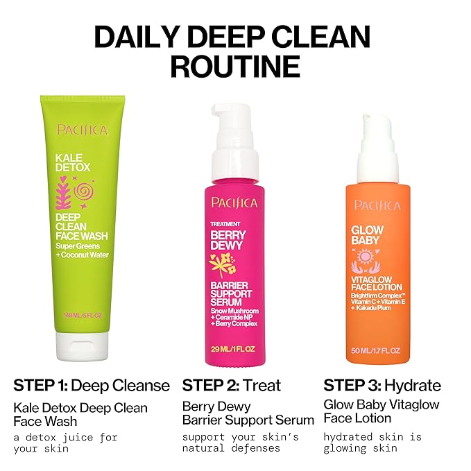 Pacifica Kale Detox Face Wash for Oily & Acne-Prone Skin, Deep Cleansing Facial Cleanser & Makeup Remover with Super Greens Kale, Seaweed & Clay, 5 fl oz –Clean Beauty, Vegan & Cruelty-Free