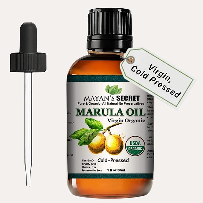 Marula Oil USDA Certified Organic, Virgin, Cold Pressing, Unrefined Luxury Oil for Face, Body, Lips, Hair, Nails, Shampoo, Conditioner, Lotion, Face Serum