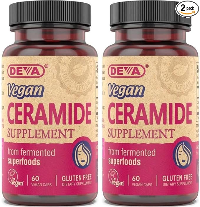 DEVA Vegan Vitamins Skin Restoring Ceramide Supplement Tablets, 60 Count, (Pack of 2)